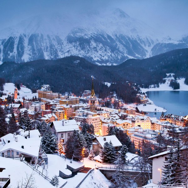 Winter view of St. Moritz, Switzerland.
