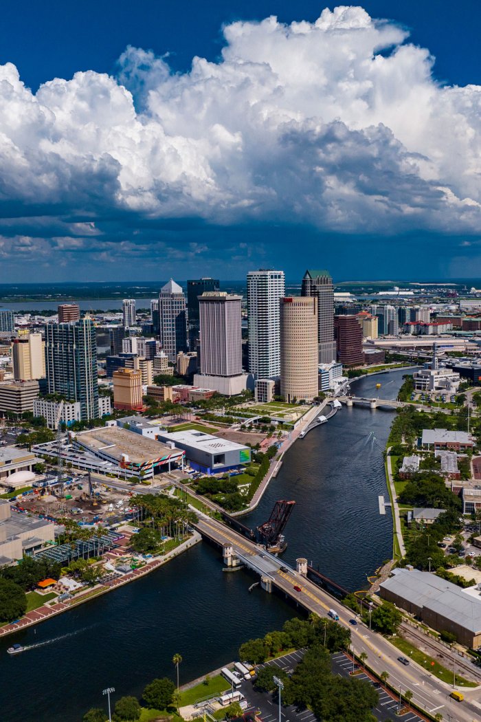 View of the Tampa Bay skyline, Florida.