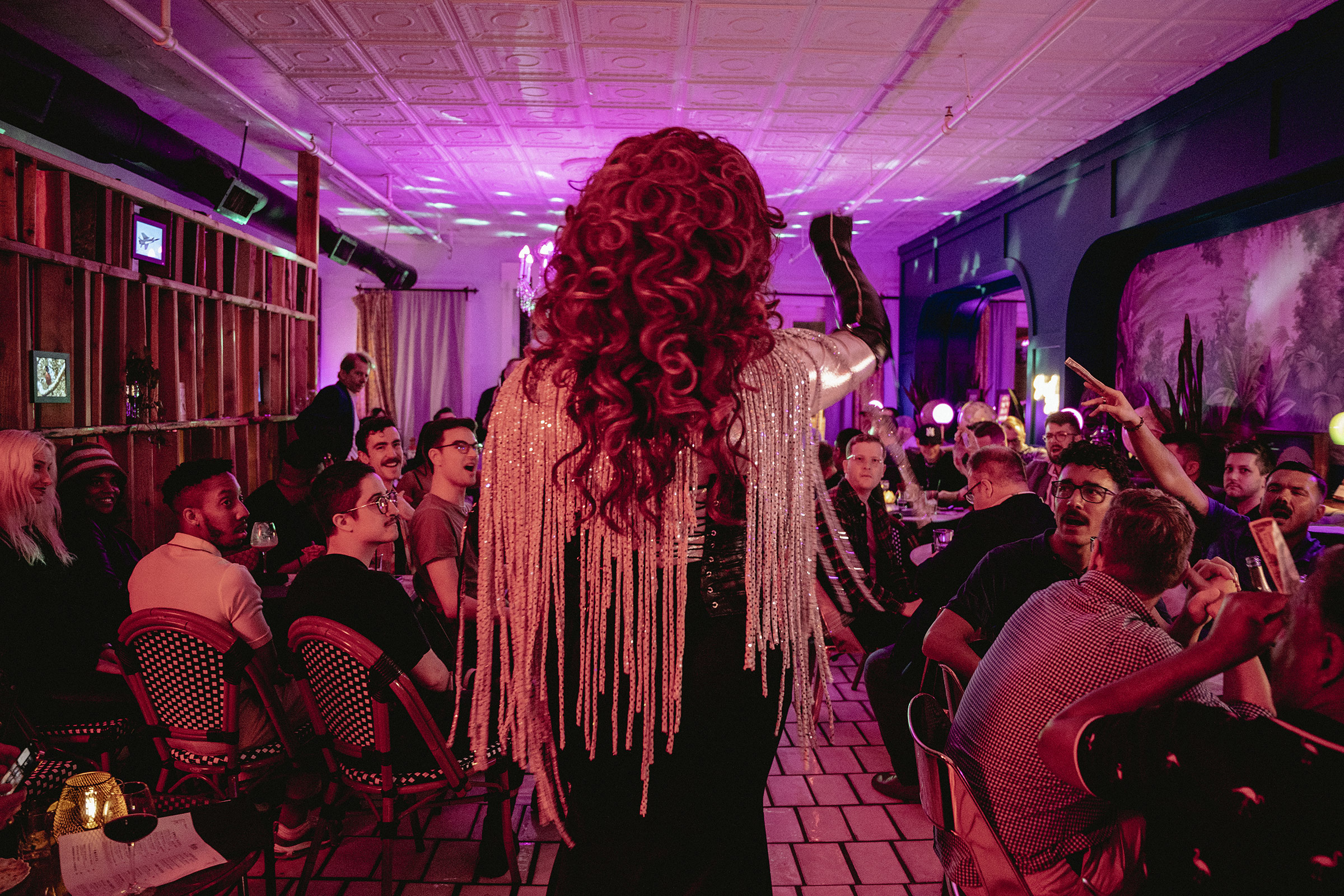 Keleigh Klarke performs at a drag show at IBIS in downtown Memphis, Tenn., on March 25. (Andrea Morales for TIME)
