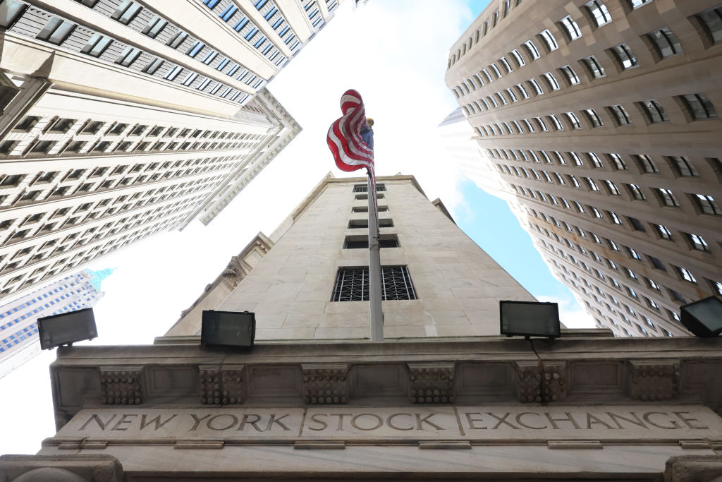 The New York Stock Exchange is seen during morning trading on March 8, 2023 in New York City. (Michael M. Santiago—Getty Images)