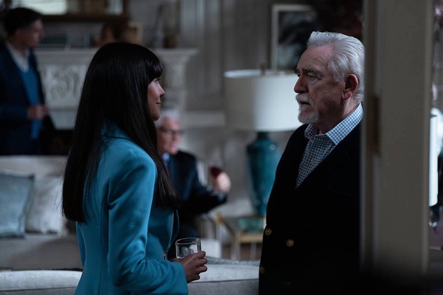 Zoe Winters and Brian Cox in <i>Succession</i> (Macall B. Polay—HBO)