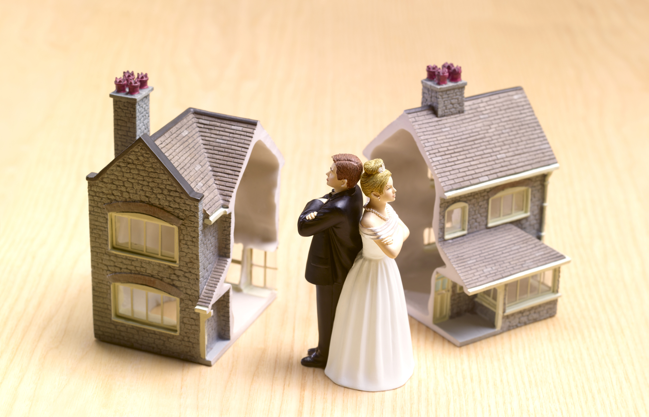 Divorce settlement house cut in half.