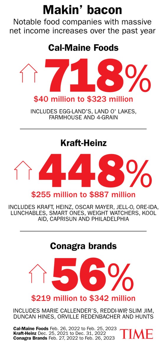 Food company profits graphic
