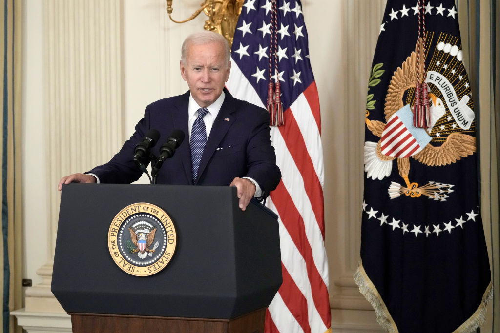 U.S. President Joe Biden delivers remarks before signing the Inflation Reduction Act in the State Dining Room of the White House on August 16, 2022 in Washington, D.C. (Drew Angerer—Getty Images)