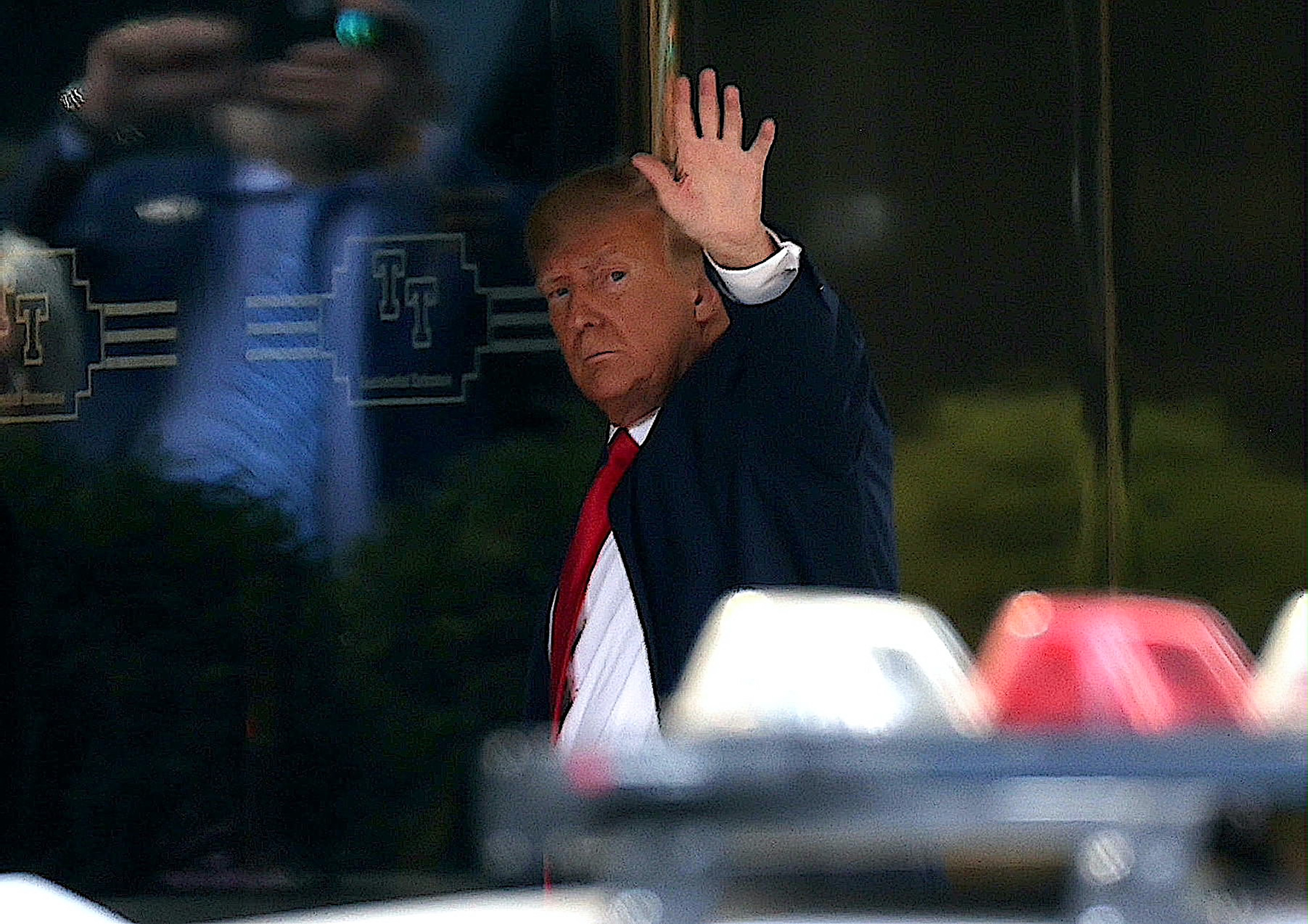 Former President Donald Trump is seen on April 3, 2023 in New York City. Trump is scheduled to be arraigned the next day at a Manhattan courthouse following his indictment by a grand jury. (Jose Perez/Bauer-Griffin/GC Images)