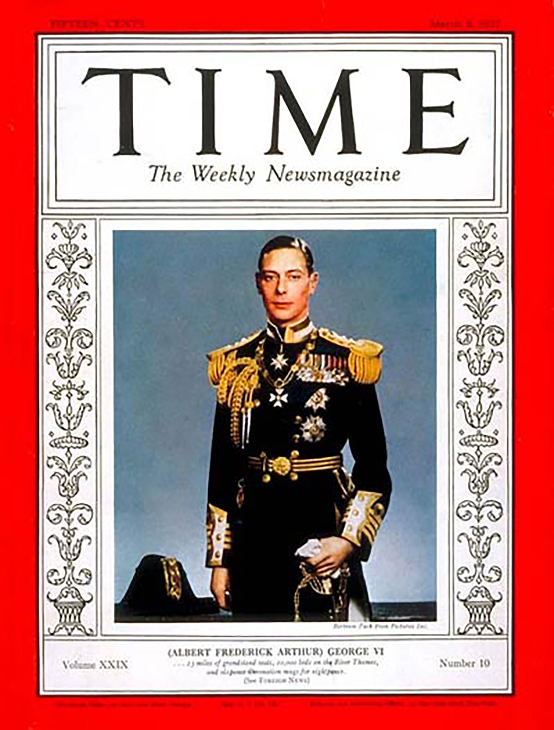 The Mar. 8, 1937 cover of TIME, showing George VI