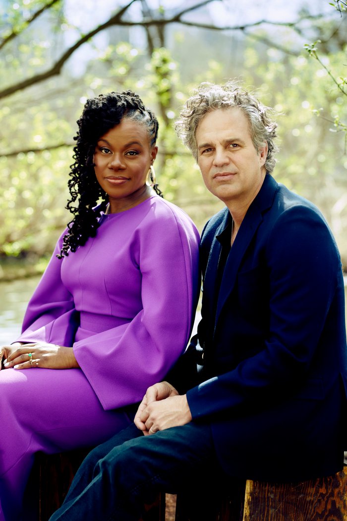 Walton and Ruffalo in Central Park in New York City on April 11