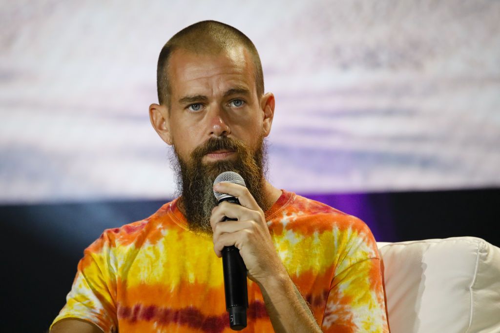 Jack Dorsey, co-founder of Twitter Inc. and Square Inc., speaks during the Bitcoin 2021 conference in Miami, Florida on June 4, 2021. (Eva Marie Uzcategui—Bloomberg/Getty Images)