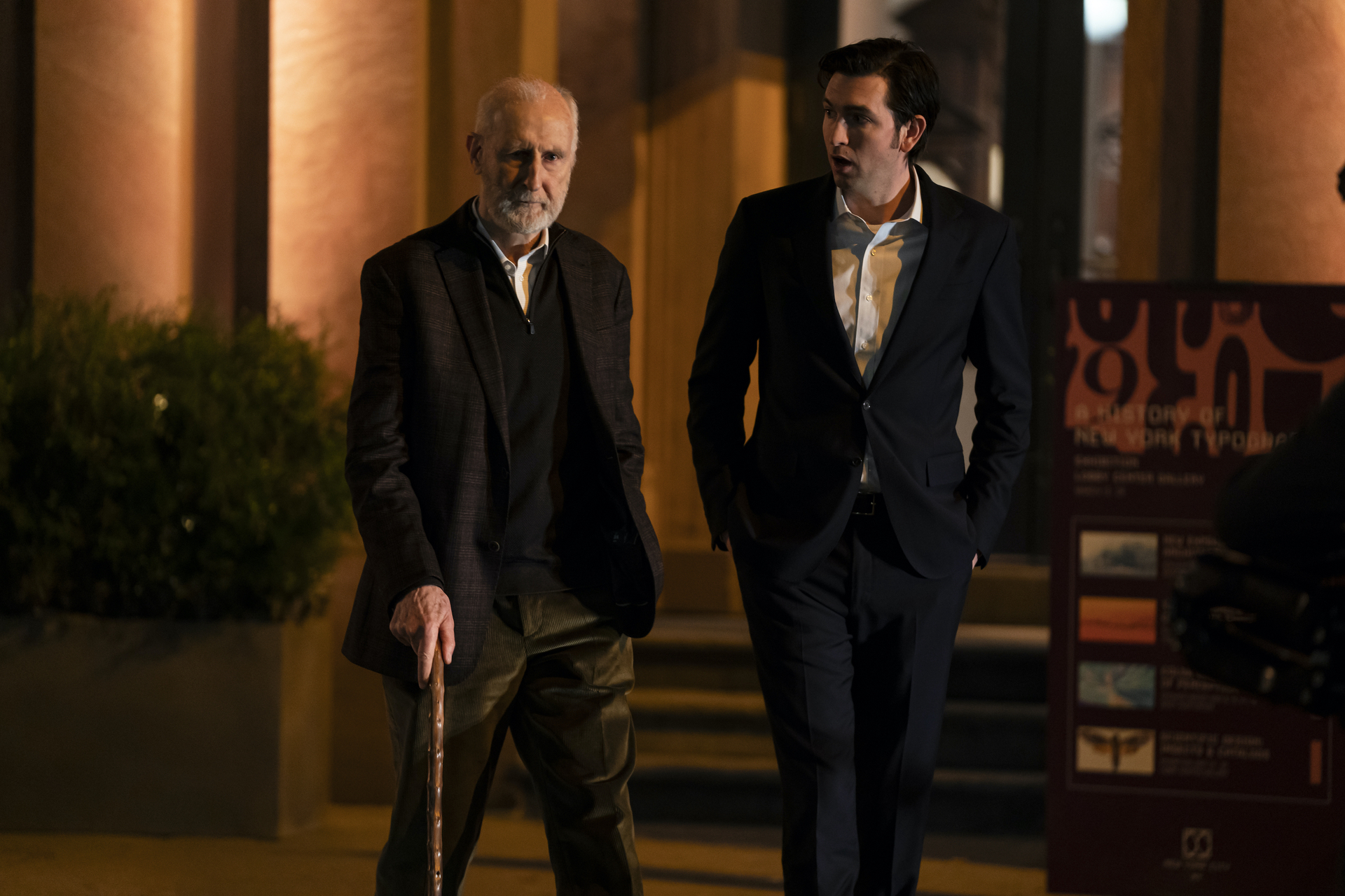 James Cromwell and Nicholas Braun in <i>Succession</i> (Macall Polay—HBO)