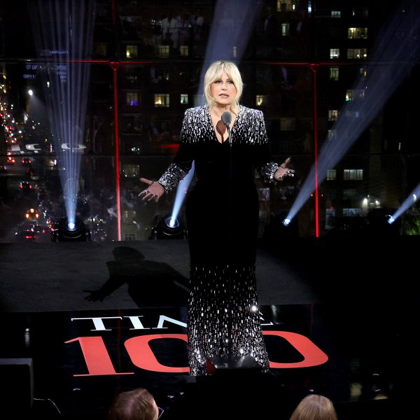 Jennifer Coolidge speaks onstage at the 2023 TIME100 Gala at Jazz at Lincoln Center on April 26, 2023 in New York City.