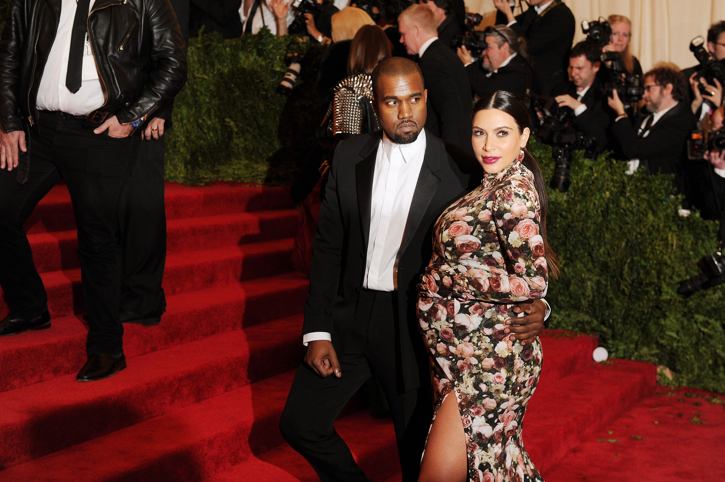 Kanye West and Kim Kardashian attend the 2013 Met Gala celebrating "PUNK: Chaos to Couture."