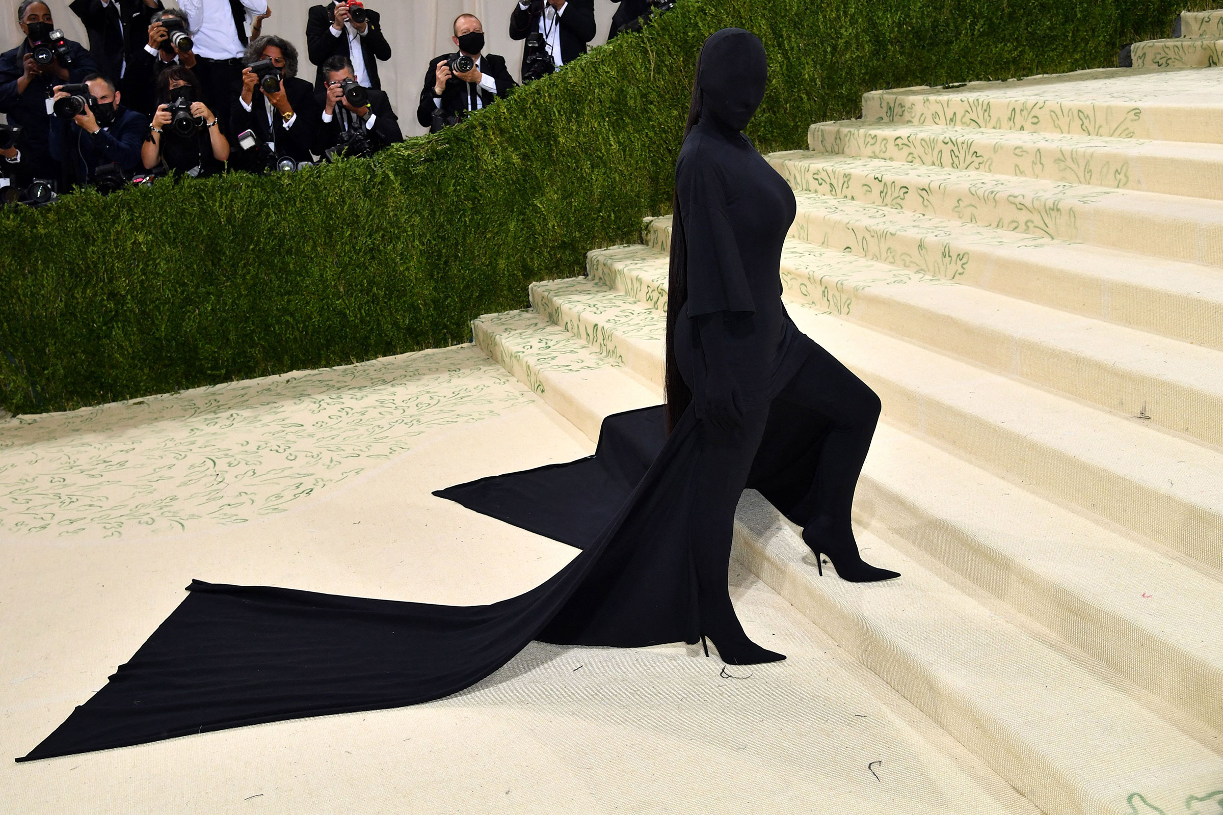 Kim Kardashian attends the 2021 Met Gala celebrating "In America: A Lexicon of Fashion."
