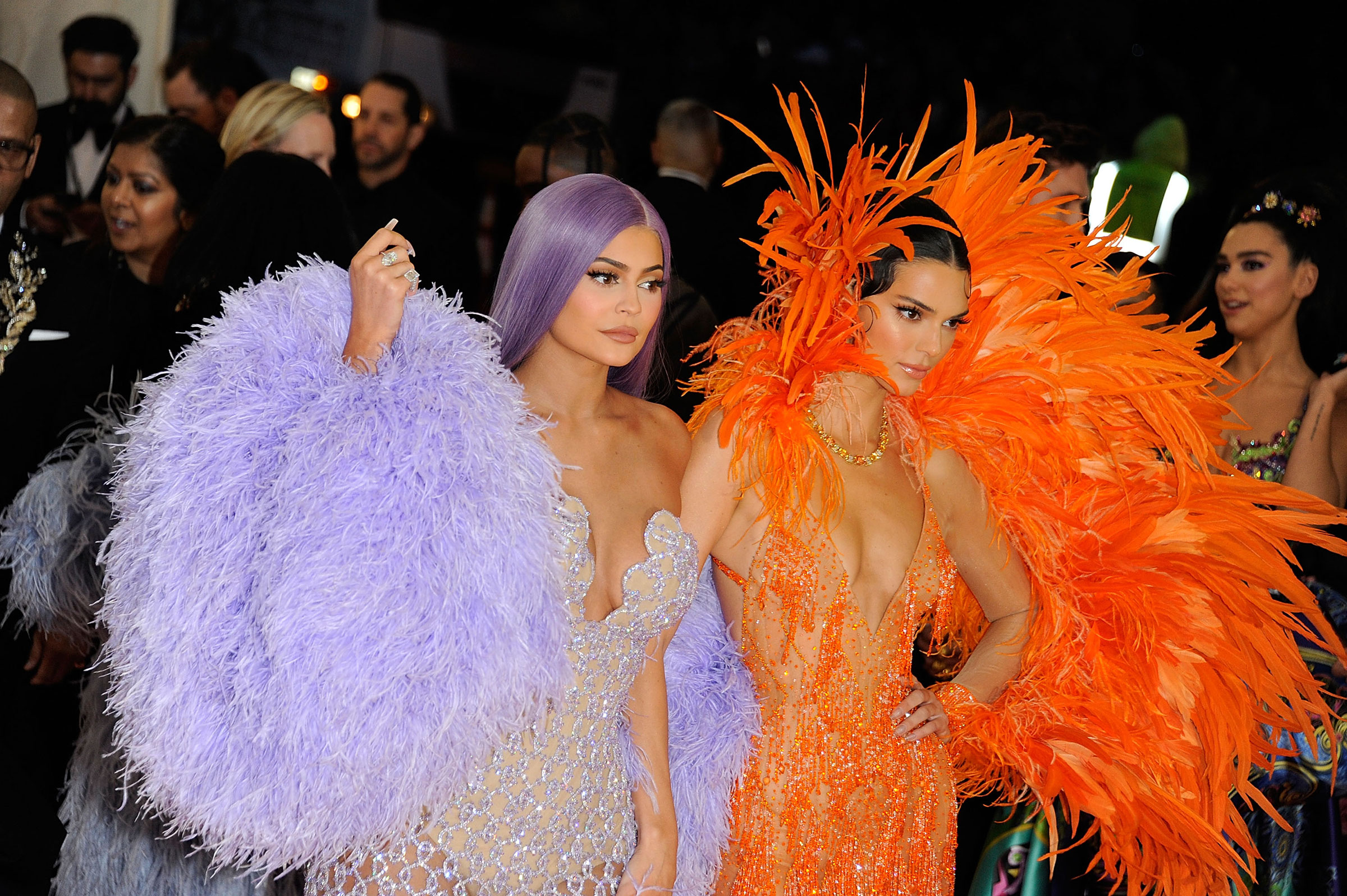 Kylie Jenner and Kendall Jenner at the 2019 Met Gala celebrating "Camp: Notes On Fashion." (Rabbani and Solimene Photography/WireImage/Getty Images)