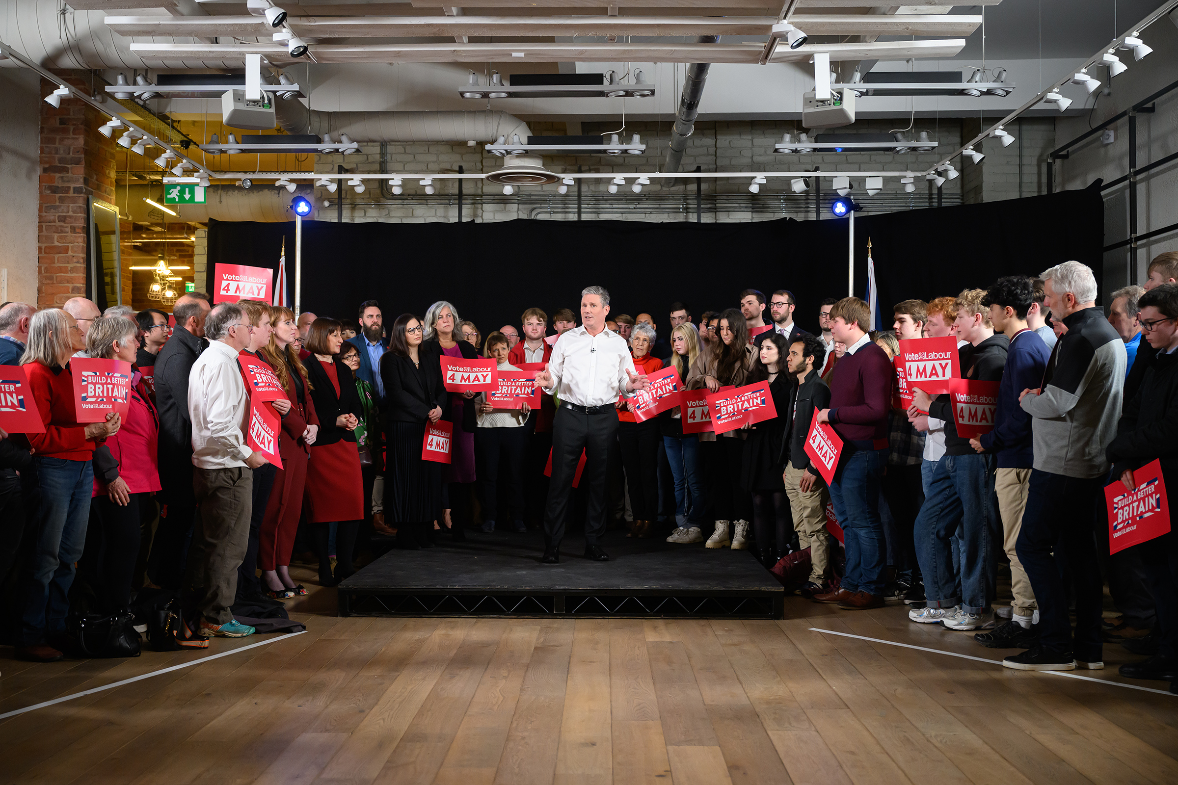 Starmer speaks during the launch of Labour's Local Election campaign on March 30, 2023 in Swindon, England. (Leon Neal—Getty Images)