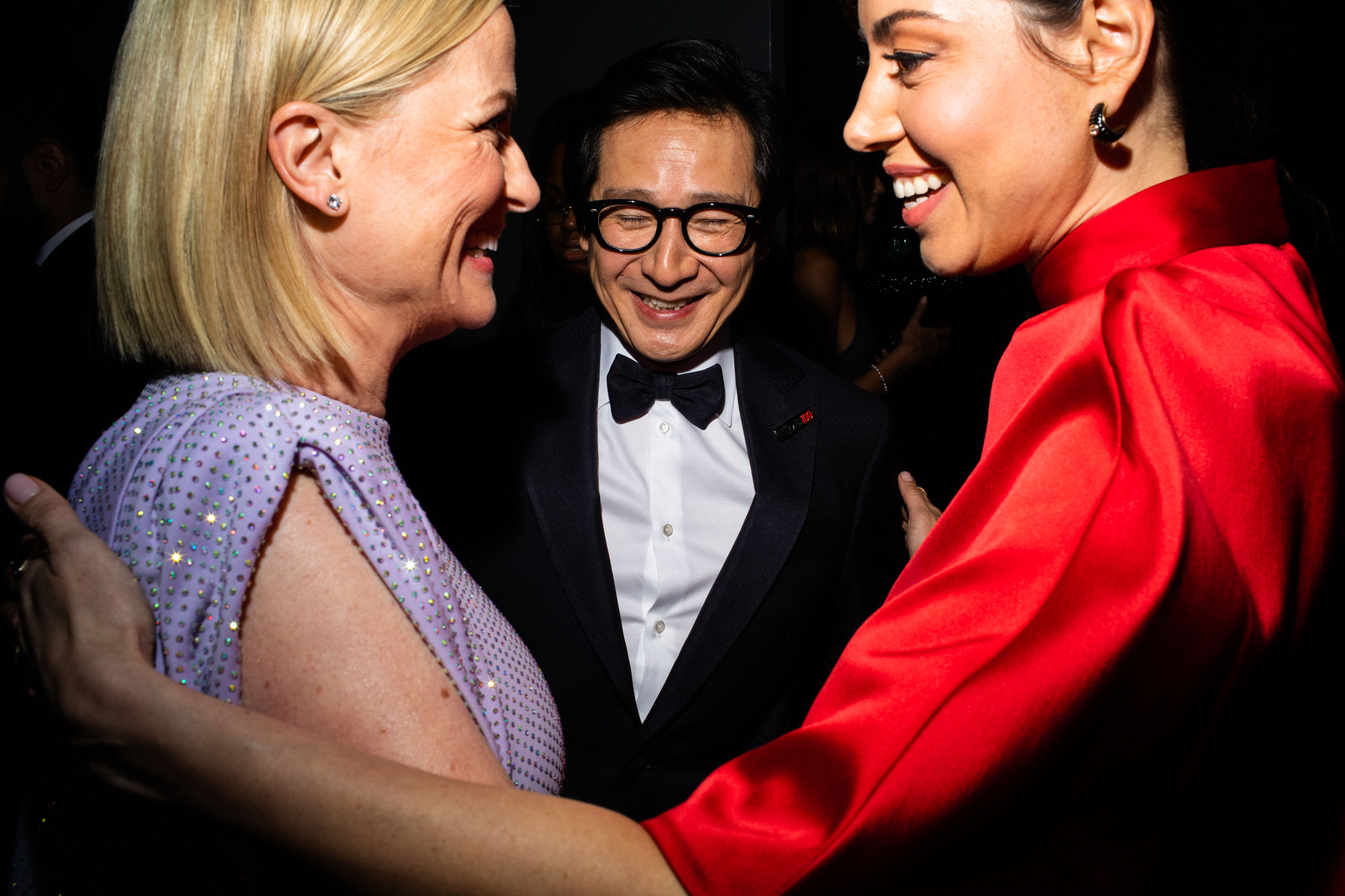 Amy Poehler, Ke Huy Quan, and Aubrey Plaza attend the TIME 100 Gala at Jazz at Lincoln Center in New York City, on April 26, 2023. (Landon Nordeman for TIME)