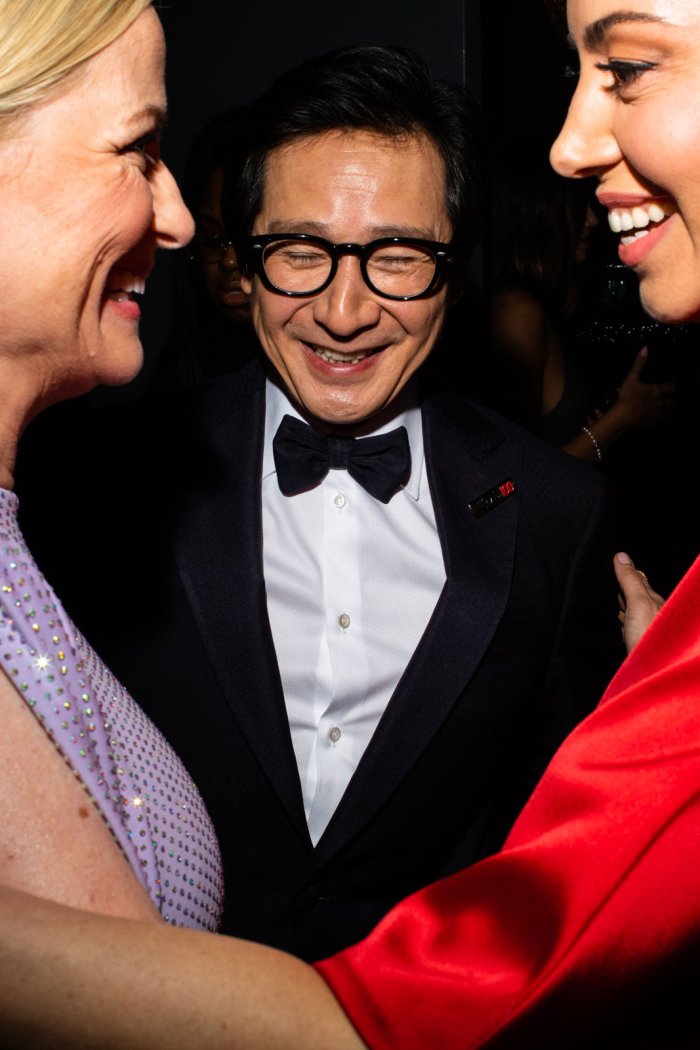 Amy Poehler, Ke Huy Quan, and Aubrey Plaza attend the TIME 100 Gala at Jazz at Lincoln Center in New York City, on April 26, 2023.