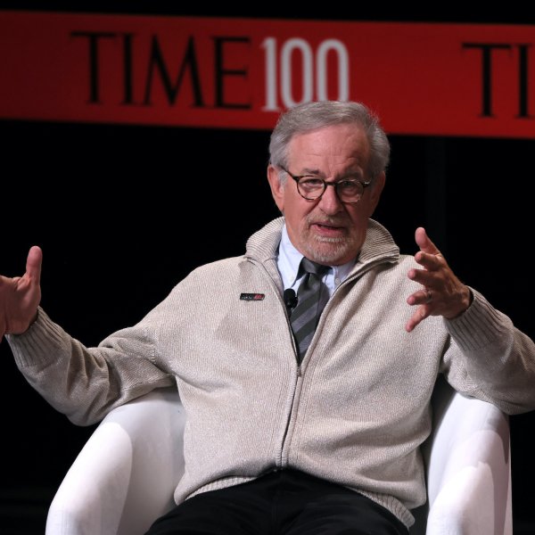 Steven Spielberg speaks onstage during the 2023 TIME100 Summit at Jazz at Lincoln Center on April 25, 2023 in New York City.