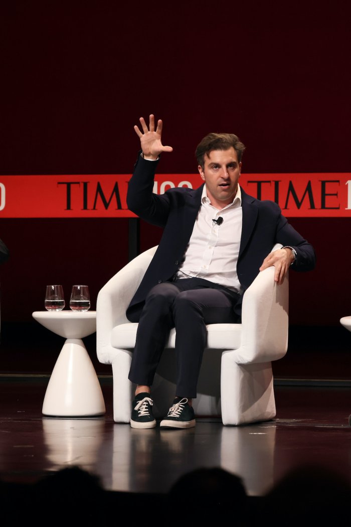 Ken Chenault, Brian Chesky and Edward Felsenthal attend the 2023 TIME100 Summit at Jazz at Lincoln Center on April 25, 2023 in New York City.