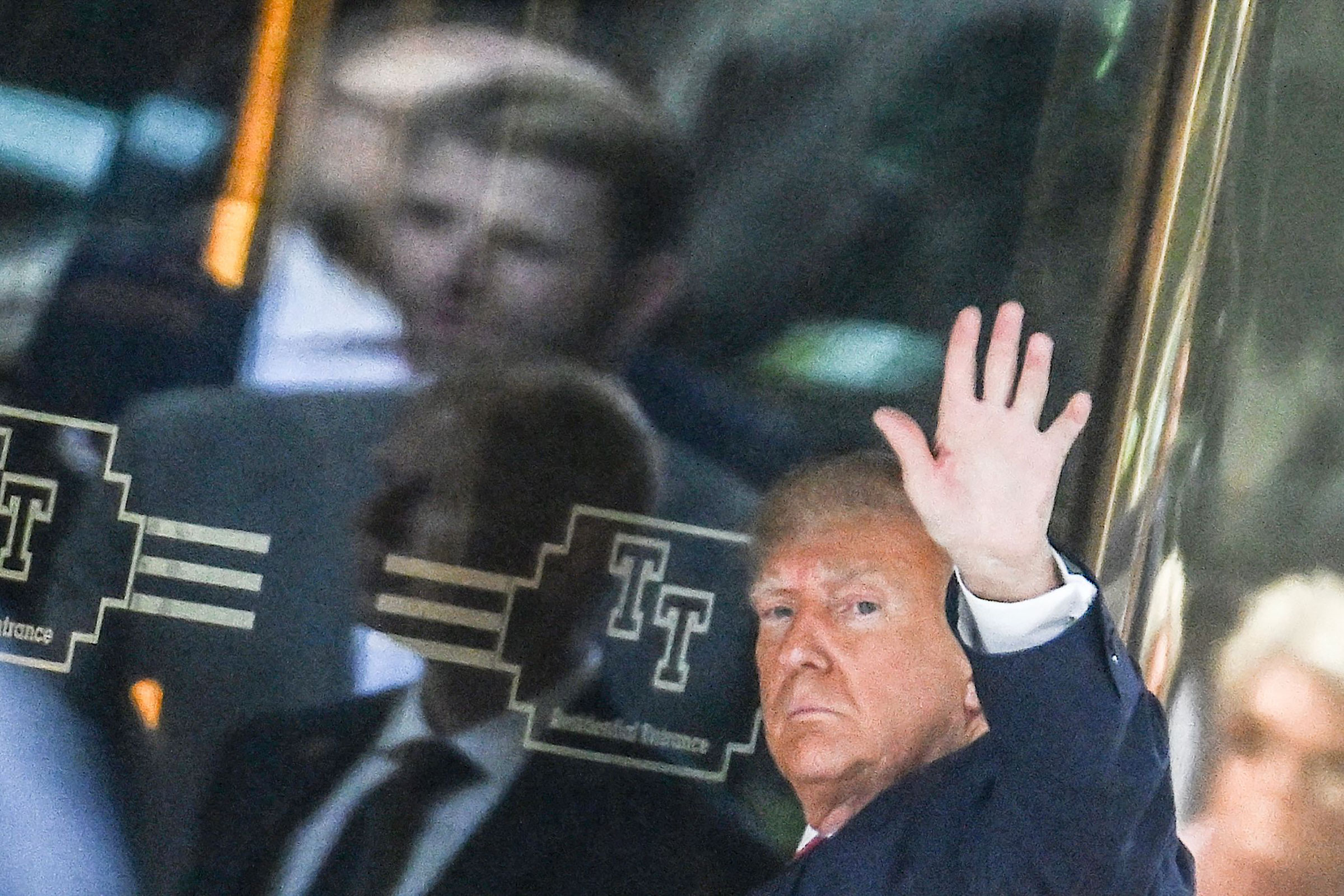 Former president Donald Trump arrives at Trump Tower in New York on April 3, 2023. (Andrew Caballero-Reynolds—AFP/Getty Images)