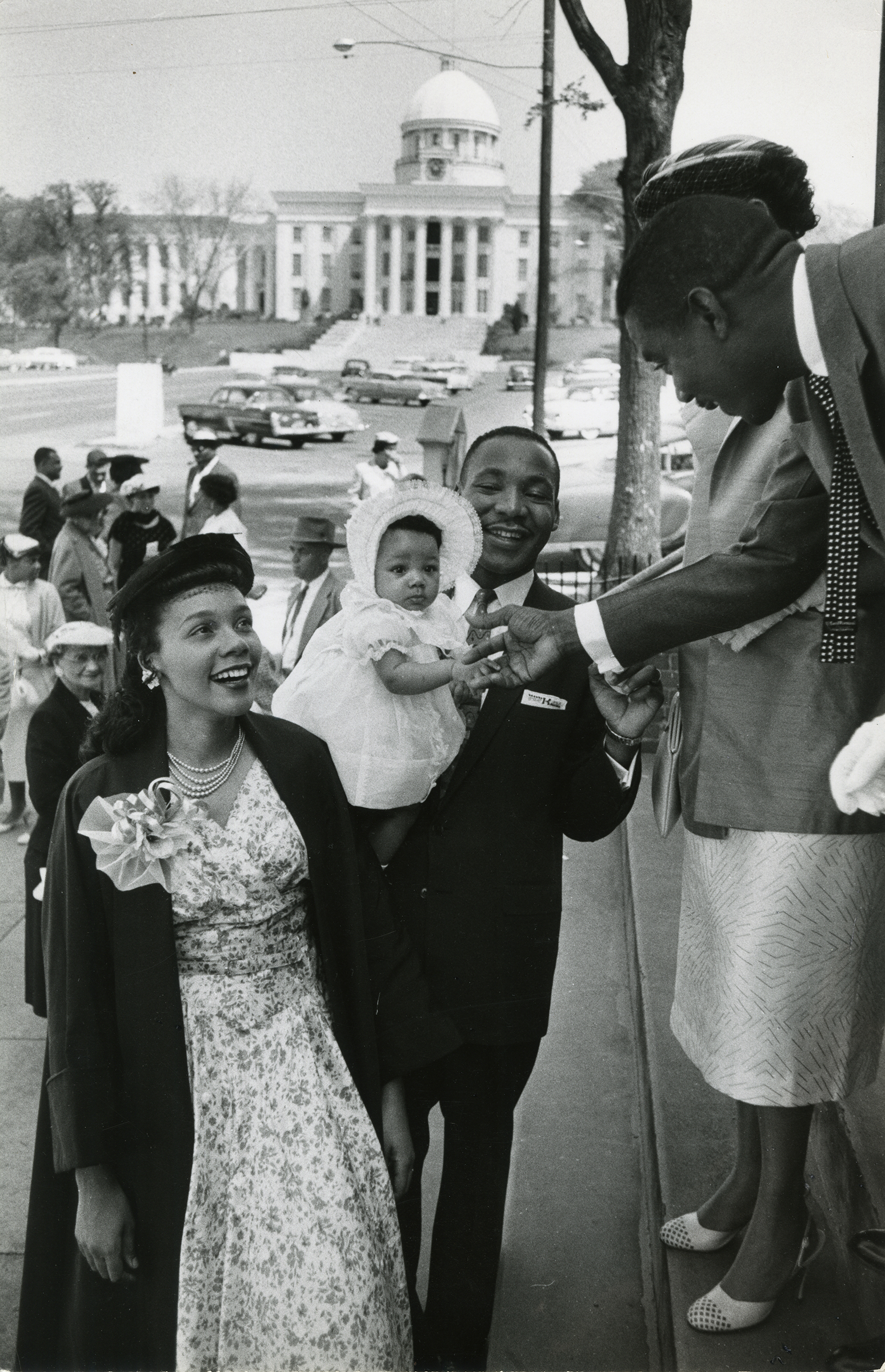 Martin and Coretta Scott King with their daughter Yolanda, Dexter Avenue Baptist Church, 1956 (Photograph by Dan Weiner / © John Broderick)