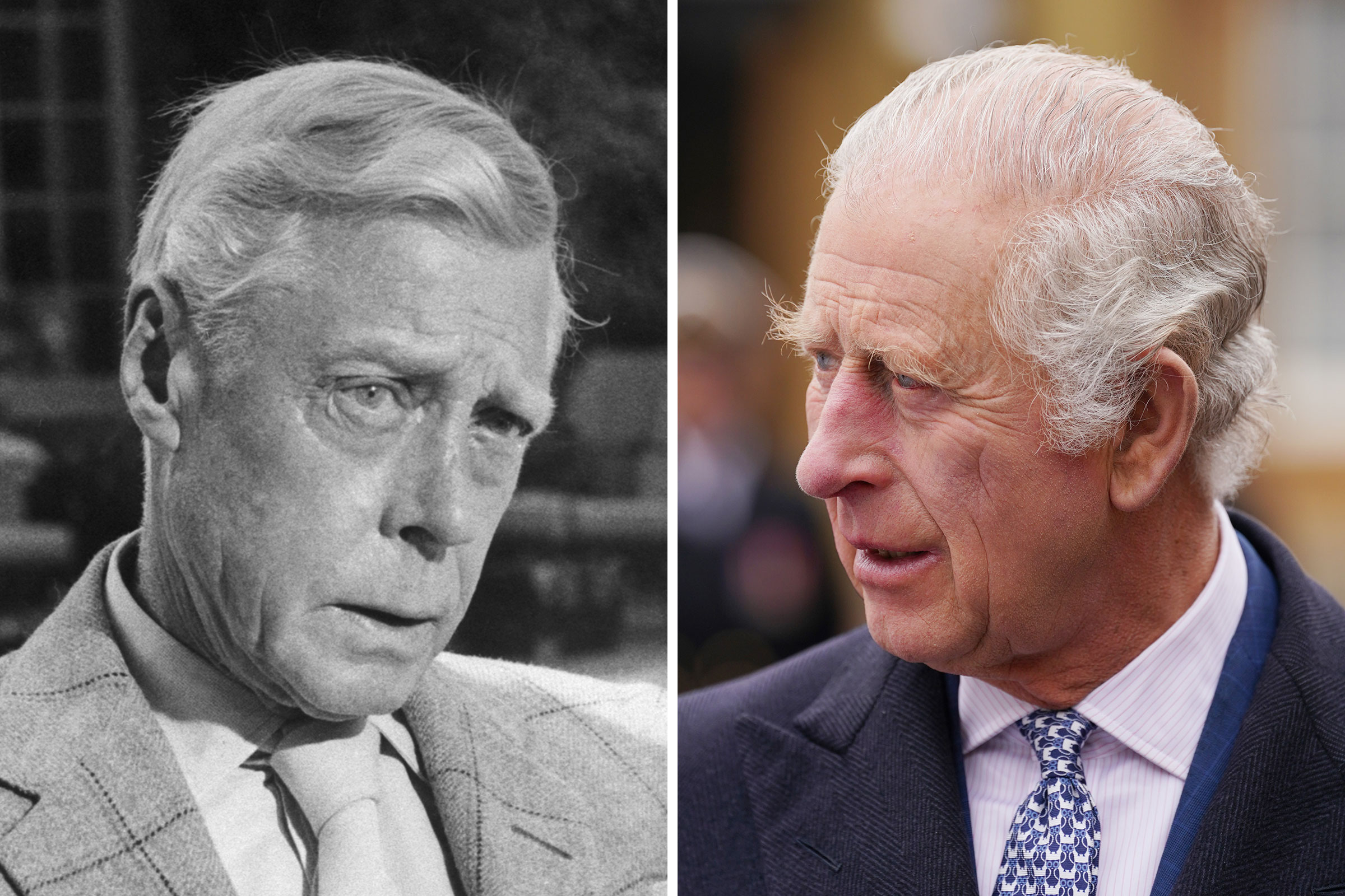 Edward, Duke of Windsor; King Charles III (Bettmann Archive/Getty Images; Gareth Fuller—WPA Pool/Getty Images)