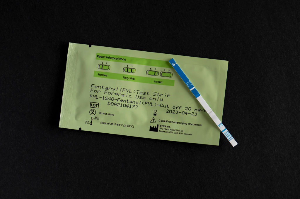 Fentanyl test strip. Fentanyl test strips are a low-cost method of helping prevent drug overdoses. (Michael Siluk—UCG/Universal Images Group via Getty Images)