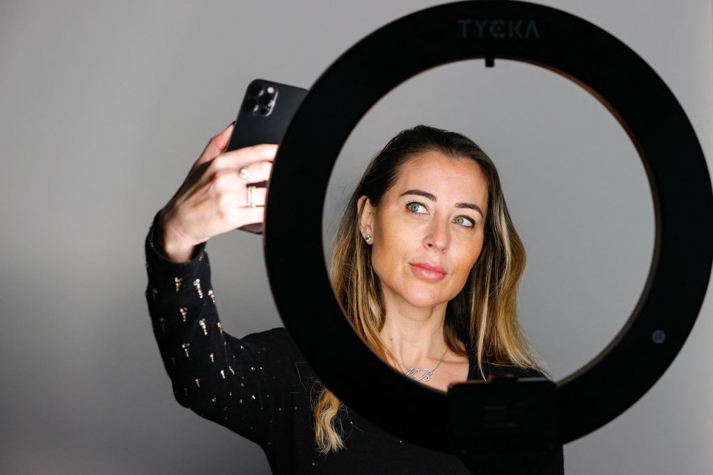 French influencer Magali Berdah poses in her offices in Paris on January 19, 2022. (Geoffroy Van Der Hasselt—AFP/Getty Images)