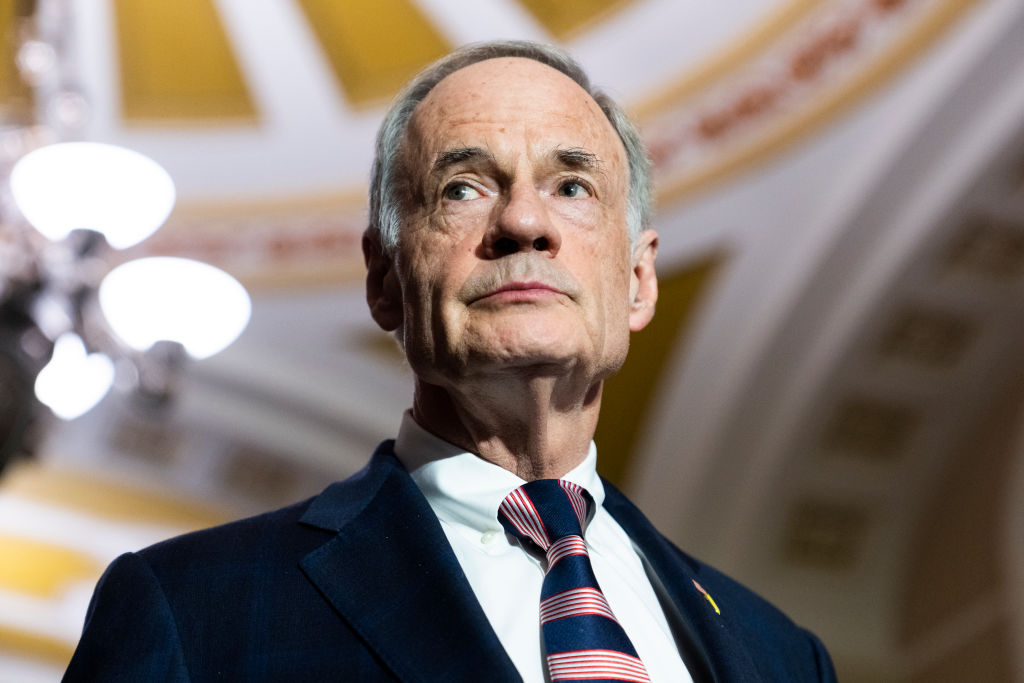 Sen. Tom Carper, D-Del., attends a news conference after the senate luncheons in the U.S. Capitol Building on Tuesday, March 7, 2023. (Tom Williams—CQ-Roll Call, Inc/Getty Images)