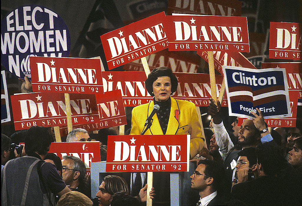 Dianne Feinstein, then mayor of San Francisco, addresses the Democratic National Convention in 1992 (Mark Reinstein—Corbis via Getty Images)