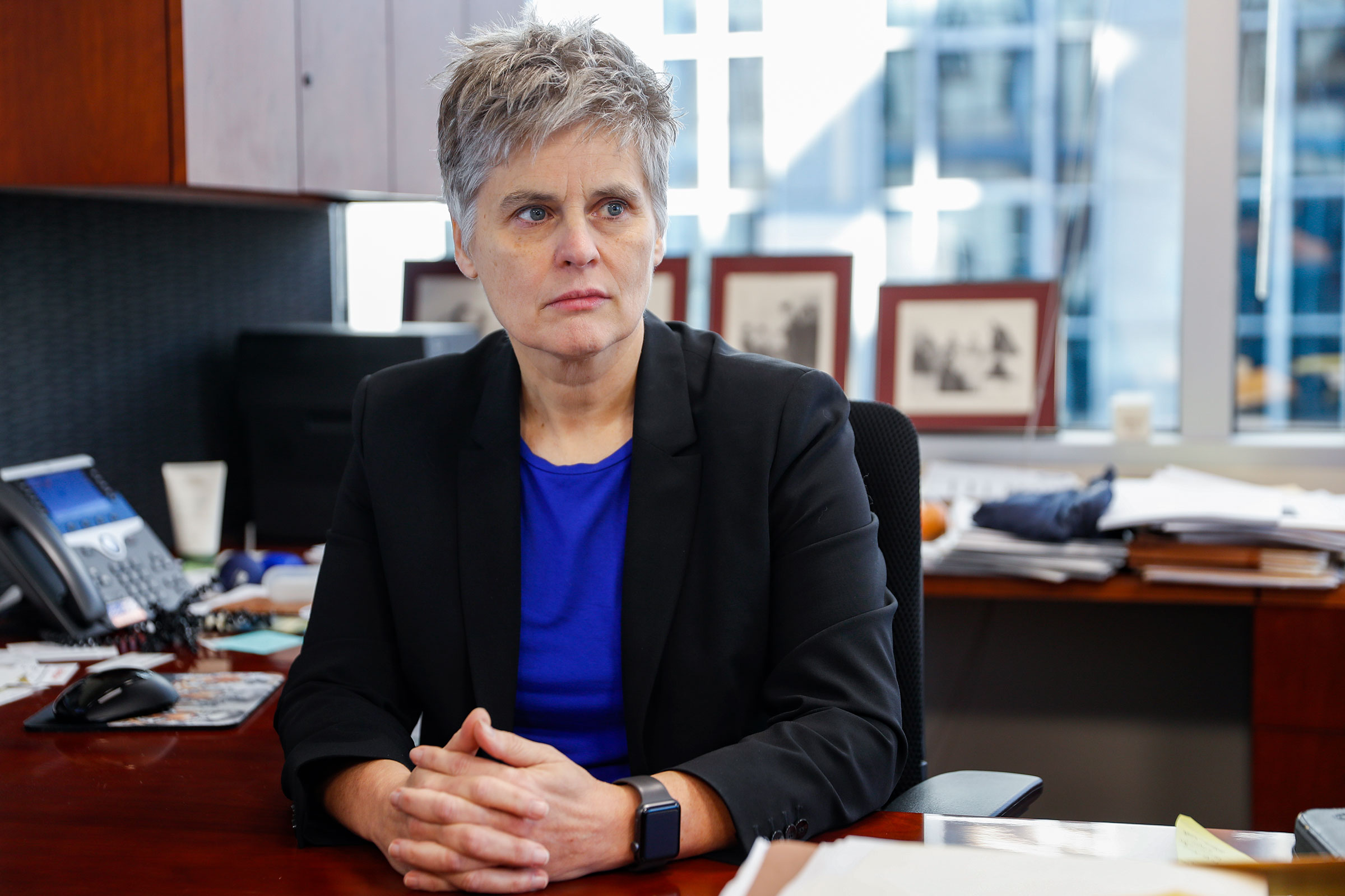 Mary Moriarty at her chief public defender's offices in Minneapolis, on Oct. 25, 2019. (John Minchillo—AP)