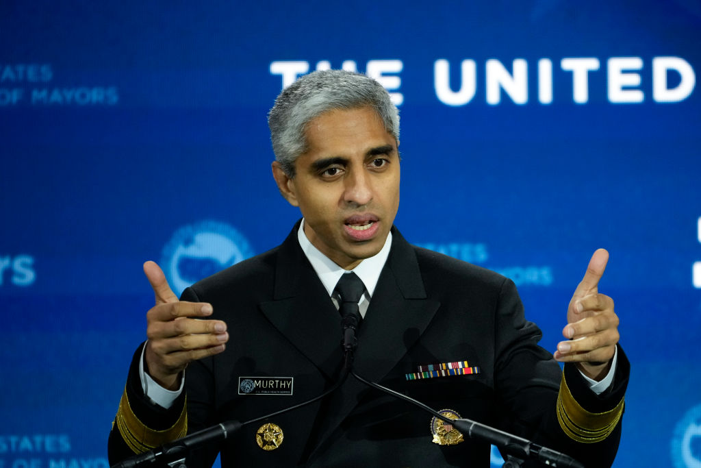 U.S. Surgeon General Vivek Murthy speaks during the United States Conference of Mayors 91st Winter Meeting January 18, 2023 in Washington, DC. (Drew Angerer—Getty Images)