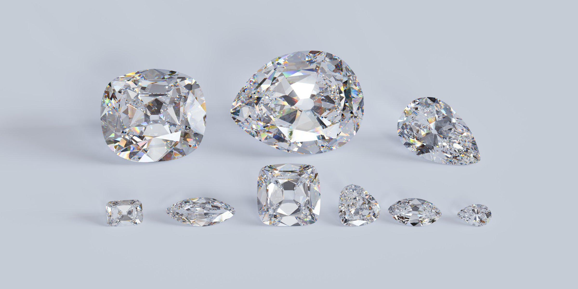 3D replica of nine major jewels cut from the biggest diamond Cullinan.