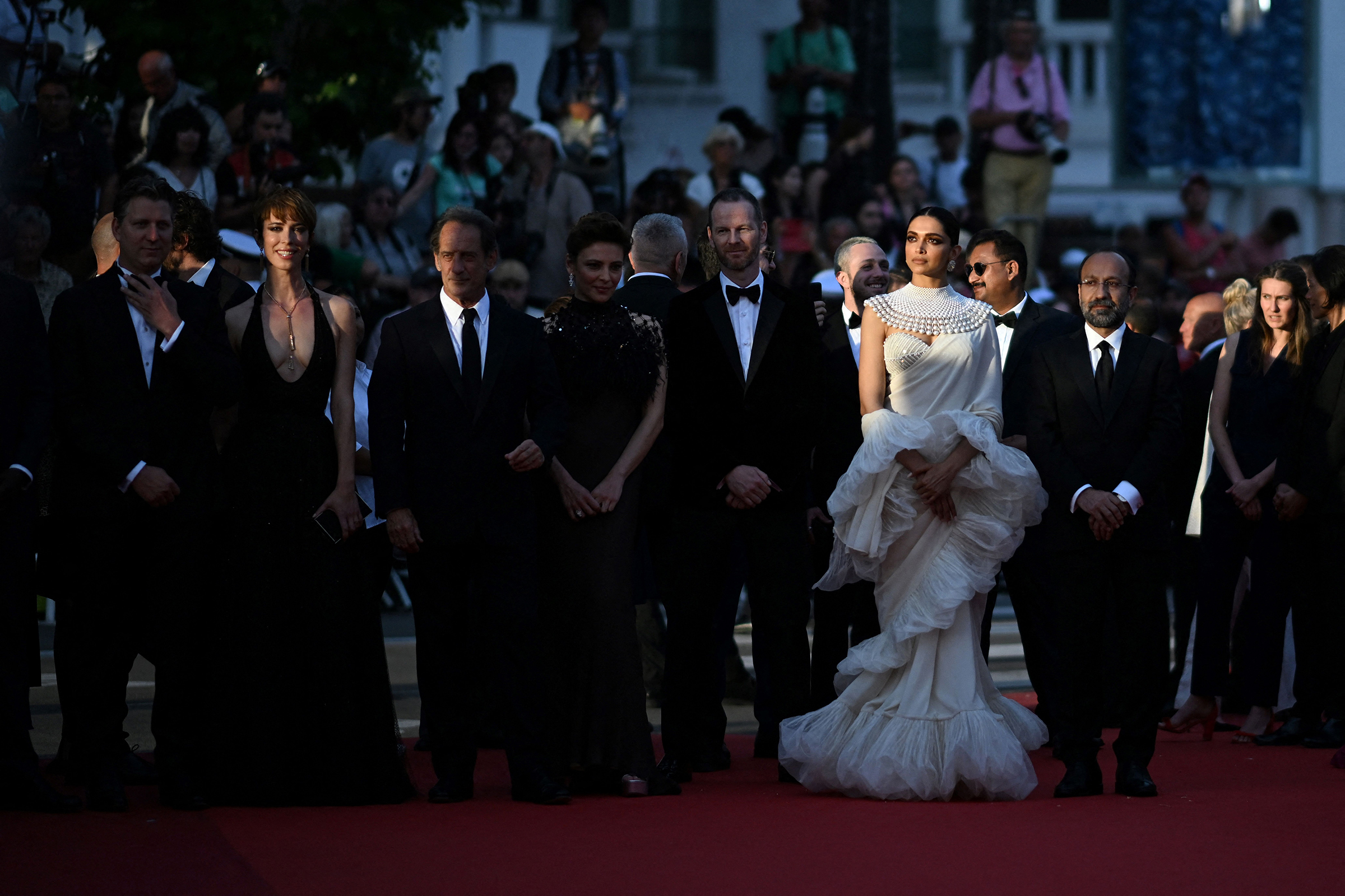 Padukone alongside jury members at the Cannes Film Festival closing ceremony on May 28, 2022. (Patrícia de Melo Moreira—AFP/Getty Images)