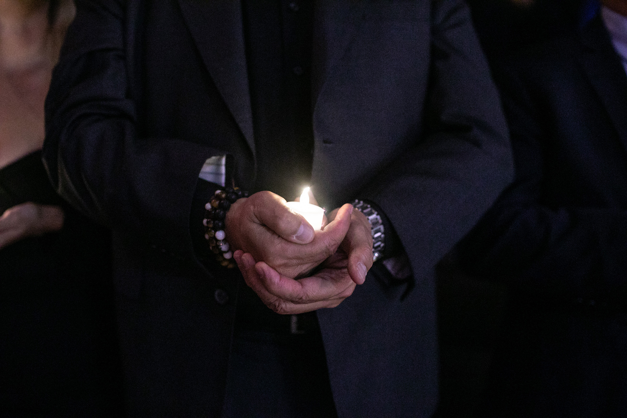 Family, friends and community members gather at a candlelight vigil in Valencia, Calif., for loved ones who died from a fentanyl overdose on March 13, 2023. (Jason Armond—Los Angeles Times/Getty Images)