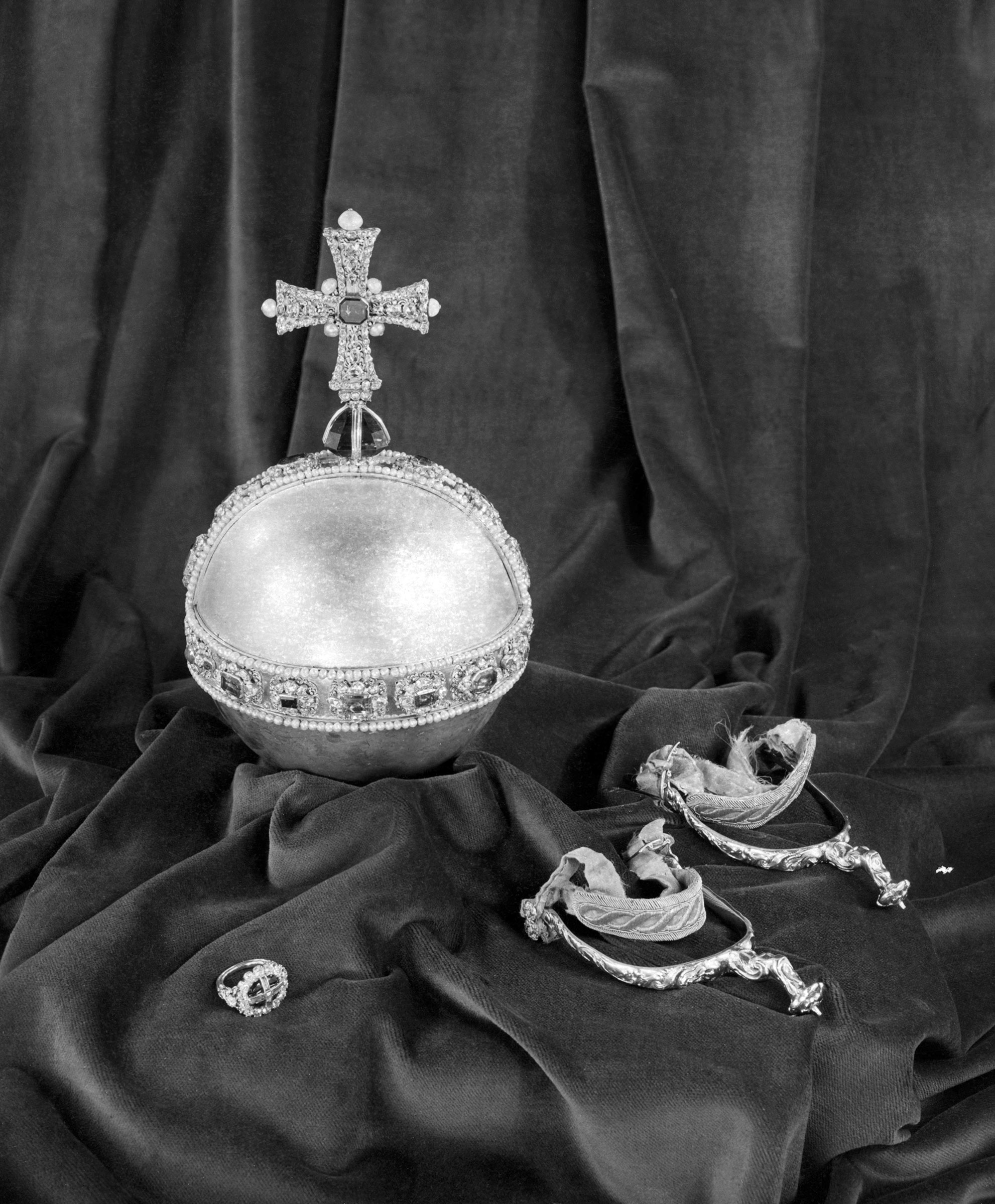 The Spurs, the Orb, and the Sovereign's Ring will play a starring role at the coronation of King Charles III. (PA Wire/PA Images)