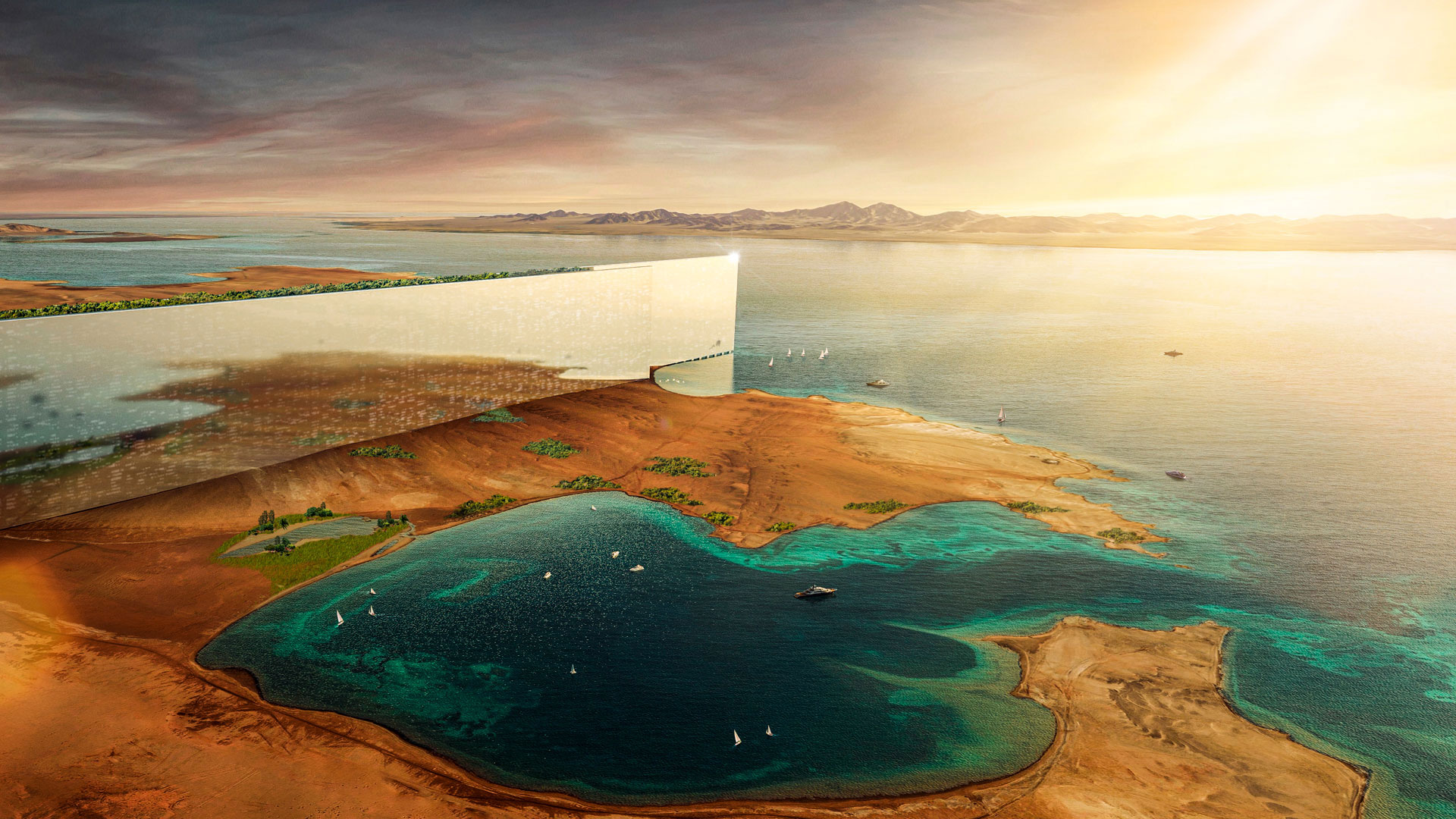 Render of Saudi Arabia’s proposed project, The Line (Courtesy NEOM)