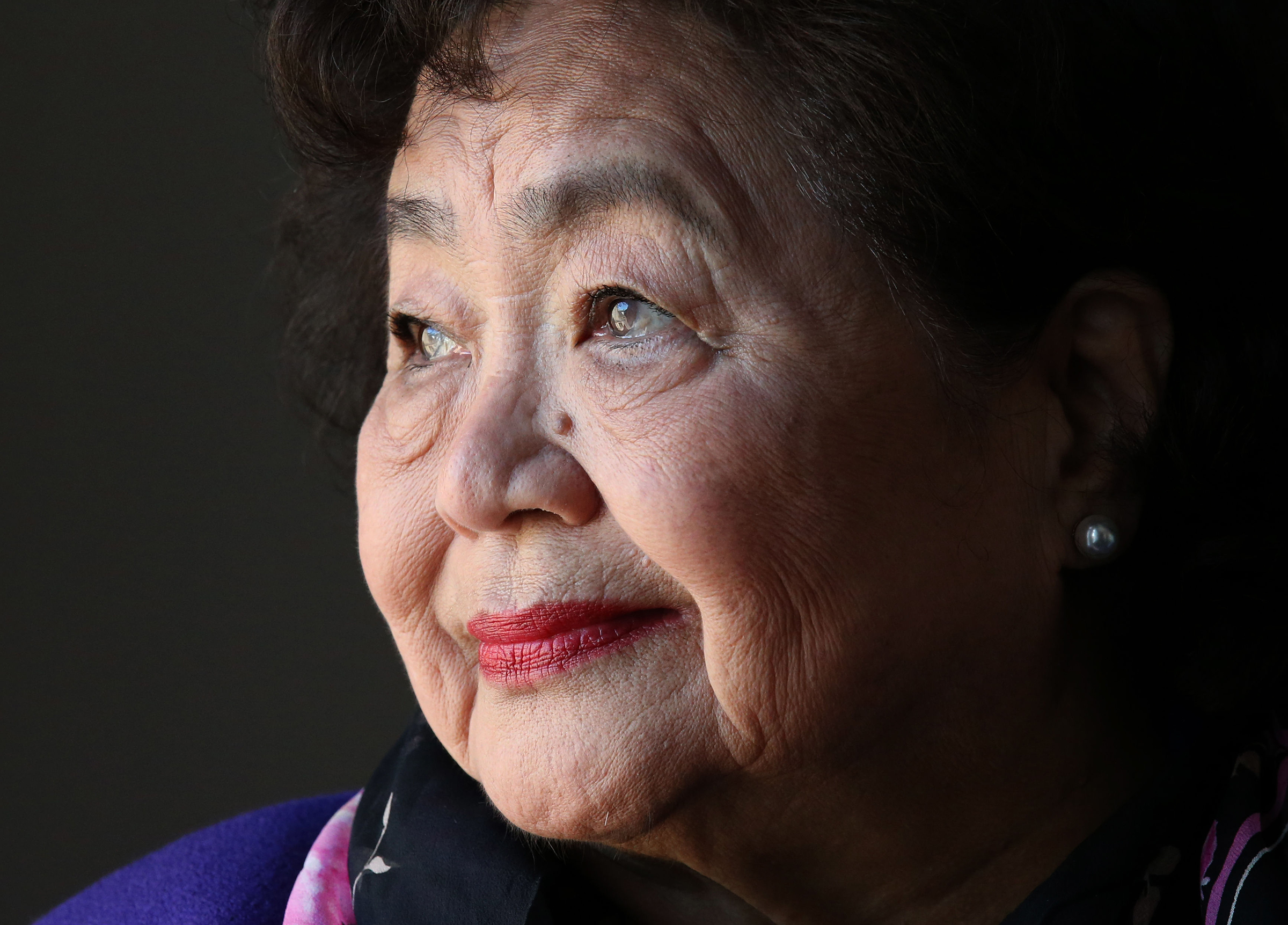 Hiroshima survivor Setsuko Thurlow in Edinburgh, Scotland, May 2016, for a campaign against nuclear weapons. (PA Archive/PA Images)