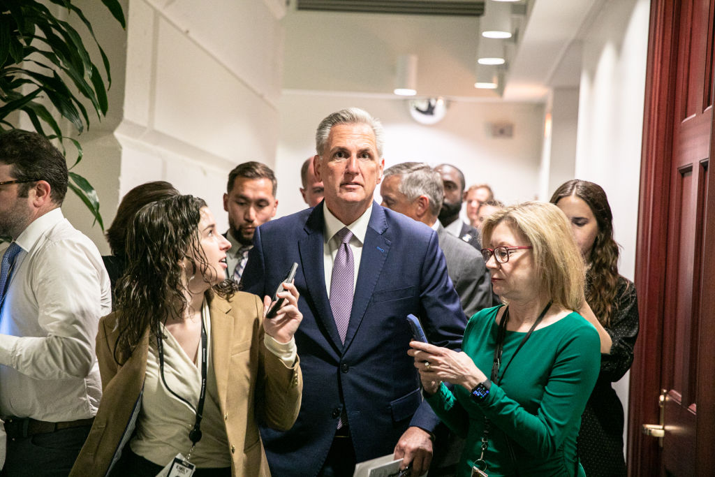 US House Speaker Kevin McCarthy, a Republican from California, at the US Capitol in Washington, DC, US, on Wednesday, April 26 (Valerie Plesch/Bloomberg via Getty Images)