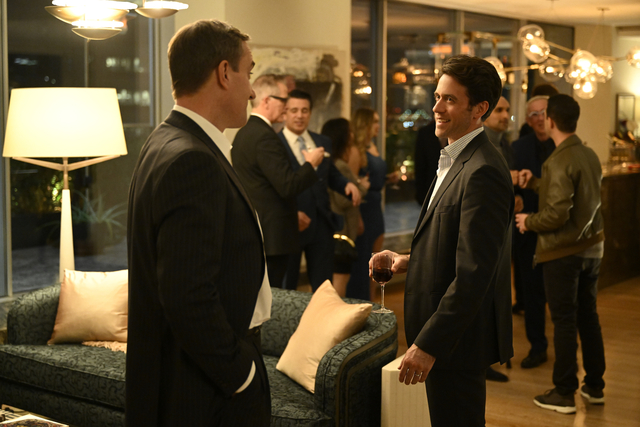 Matthew Macfadyen, left, and Ashley Zukerman in <i>Succession</i> season 4, episode 7 "Tailgate Party" (David M. Russell—HBO)