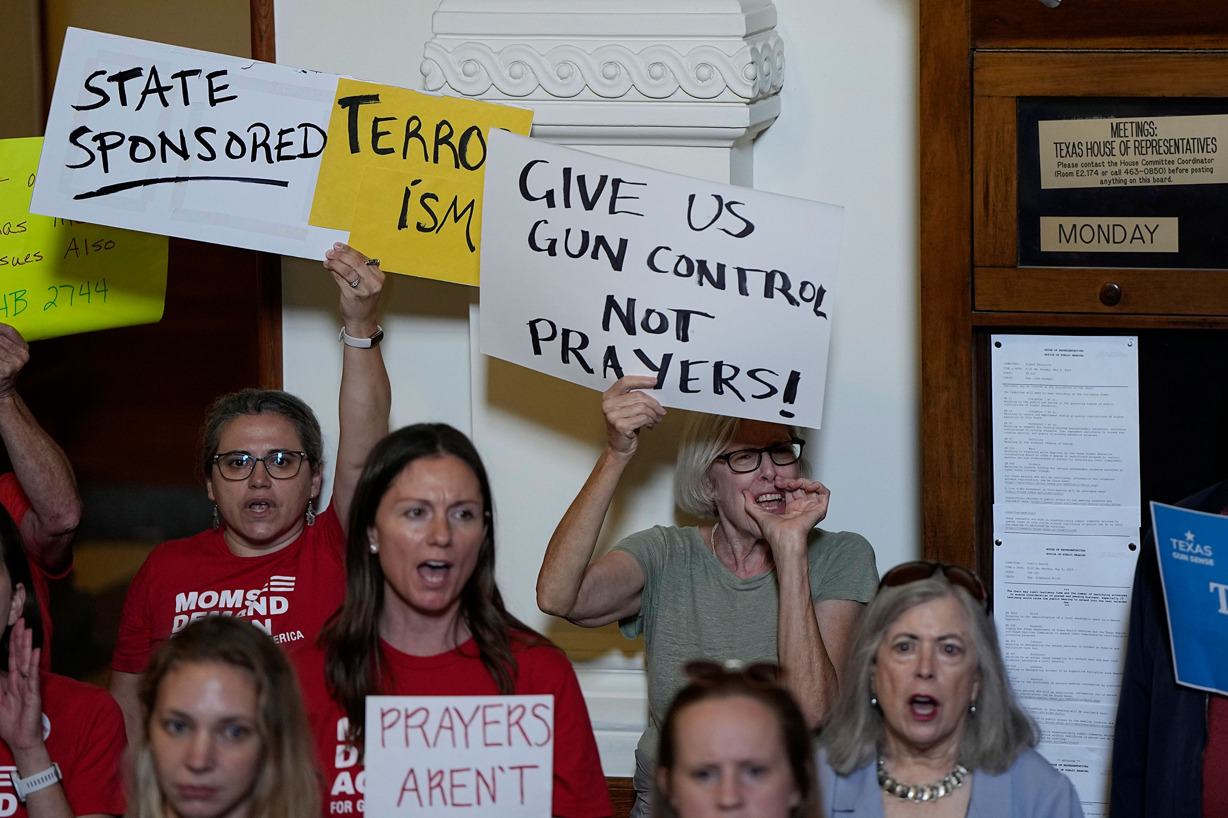 Protesters gather at the Texas Capitol to call for tighter regulations on gun sales in Austin, on May 8, 2023. (Eric Gay—AP)