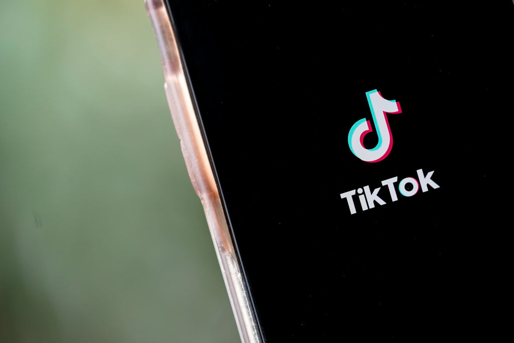 The TikTok app is displayed on an Apple iPhone on August 7, 2020 in Washington, DC. (Drew Angerer/Getty Images)