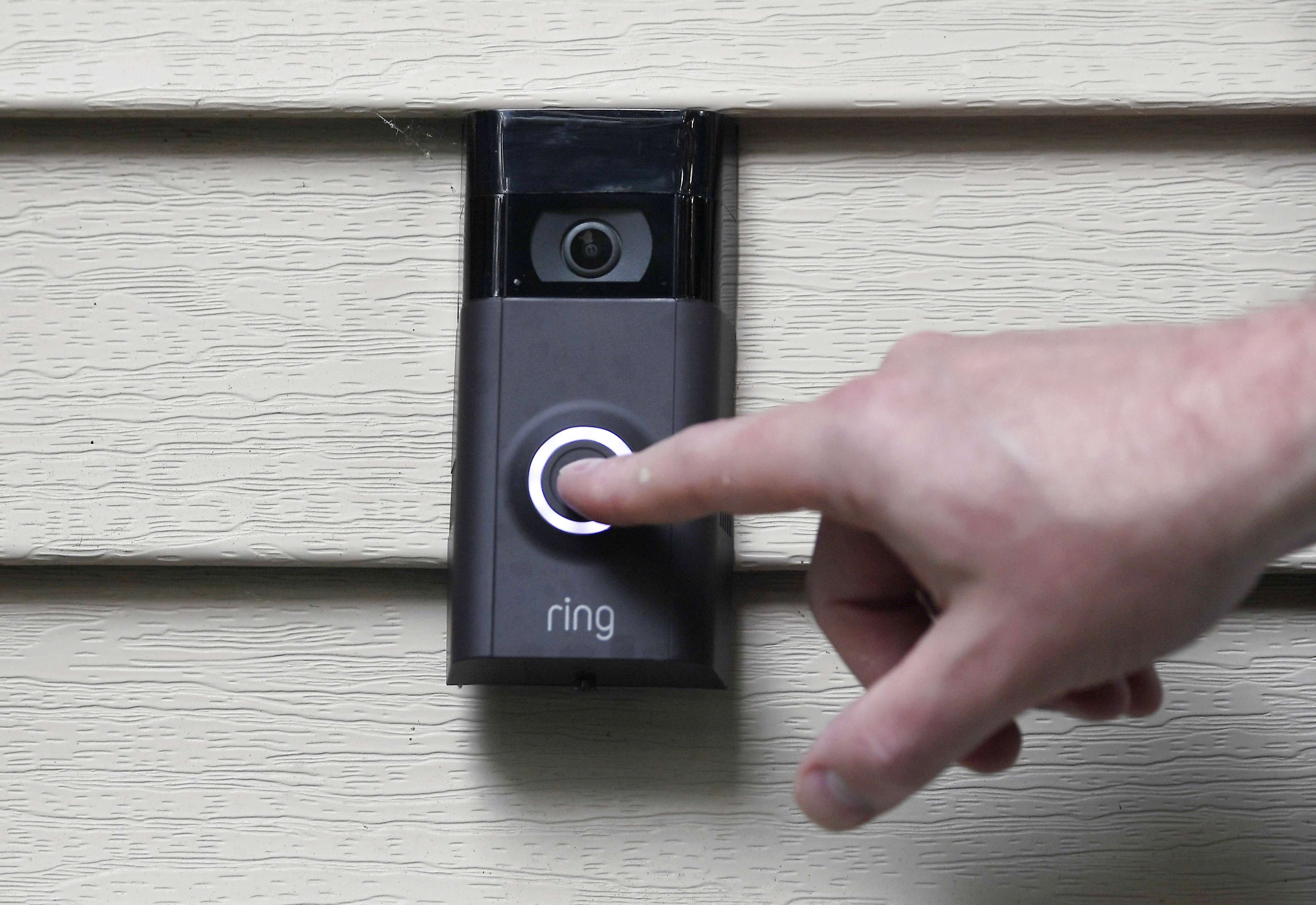 A Ring doorbell camera. (Jessica Hill—AP Photo)