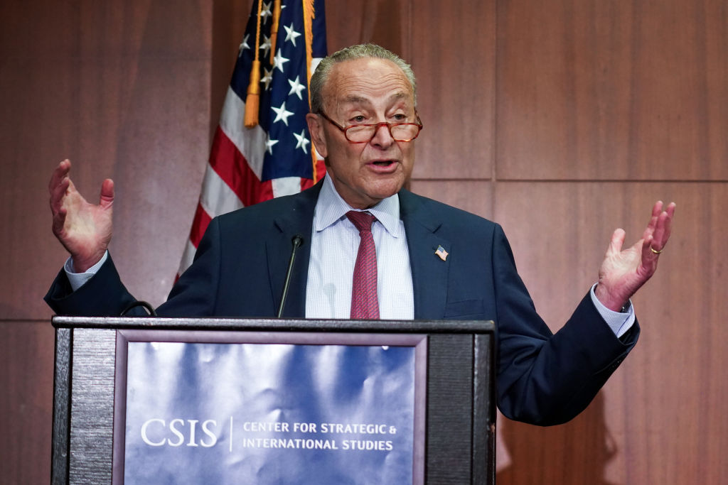 Senate Majority Leader Chuck Schumer (D-NY) outlines his plan in the Senate to protect, expand, and harness AI's potential at the Center for Strategic and International Studies (CSIS) on June 21, 2023, in Washington, DC. (Jahi Chikwendiu—The Washington Post /Getty Images)