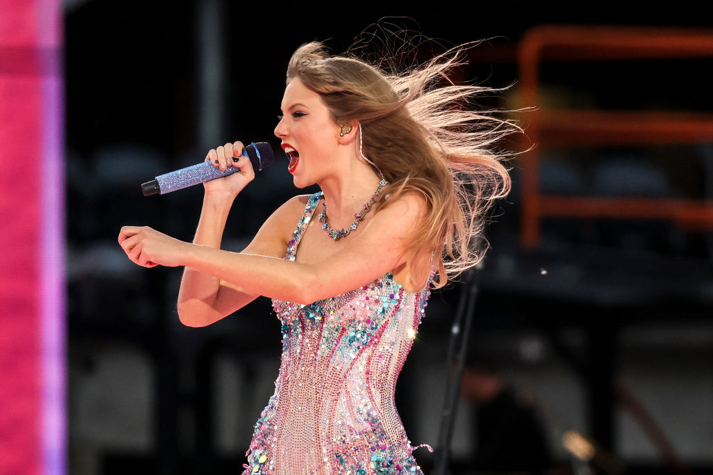 Taylor Swift performs at Chicago's Soldier Field on June 2, 2023 as part of the Eras tour. (Shanna Madison/Chicago Tribune/Tribune News Service—Getty Images)