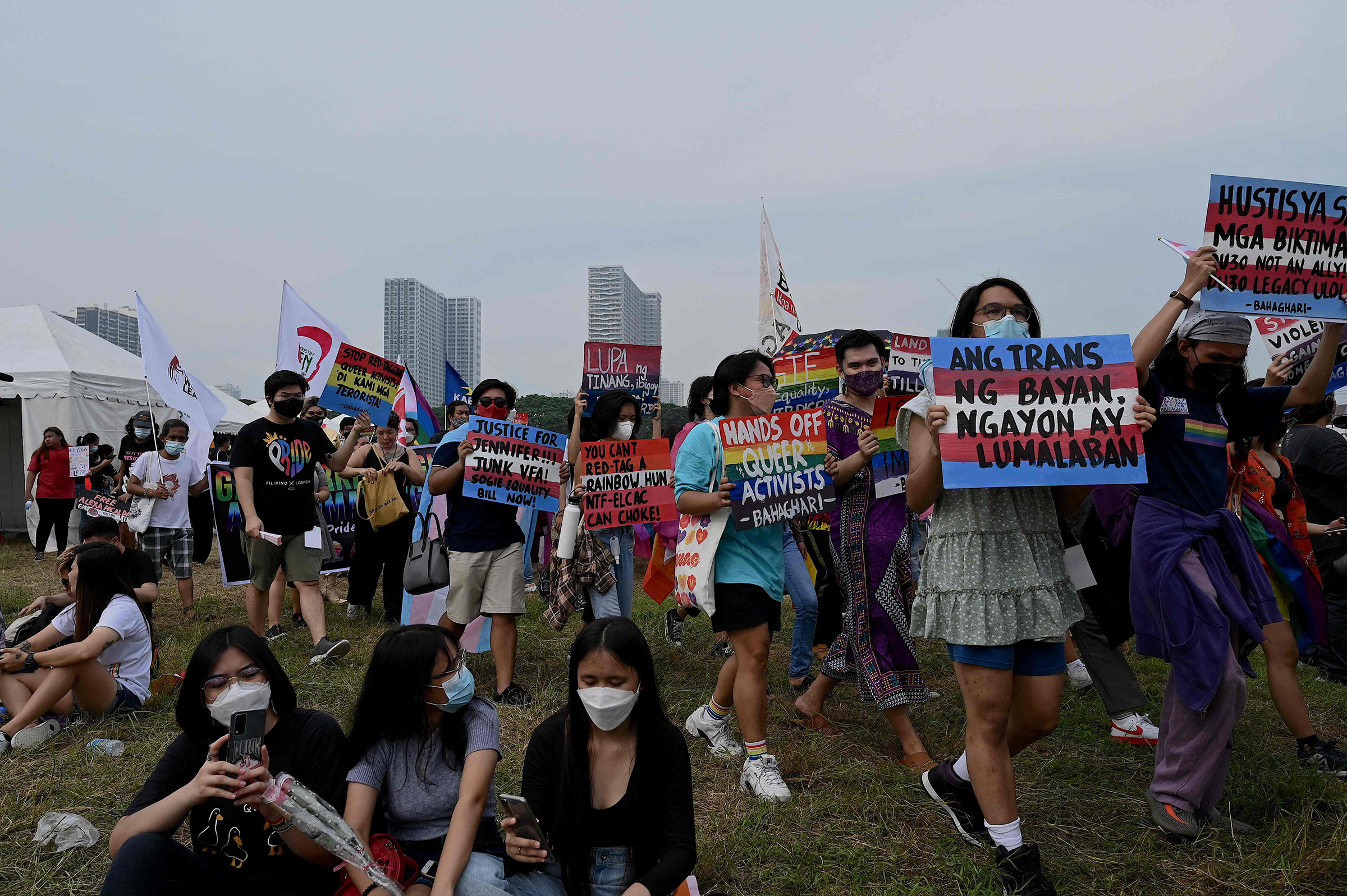 Members and supporters of the LGBT community take part in the Metro Manila Pride March in Pasay, June 25, 2022. (Jam Sta Rosa—AFP/Getty Images)