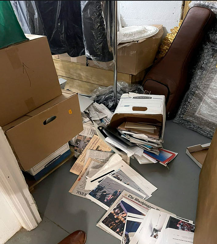 Boxes of records in a storage room at Trump's Mar-a-Lago