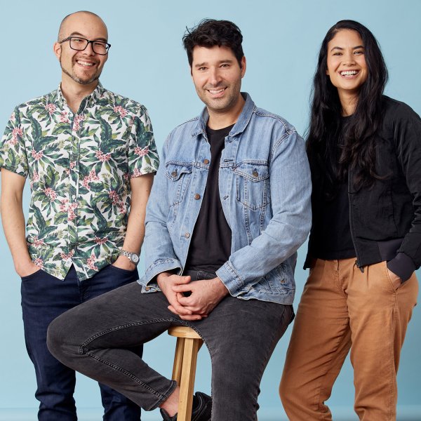 Canva co-founders Cameron Adams, the chief product officer, Cliff Obrecht, chief operating officer, and Melanie Perkins, CEO.