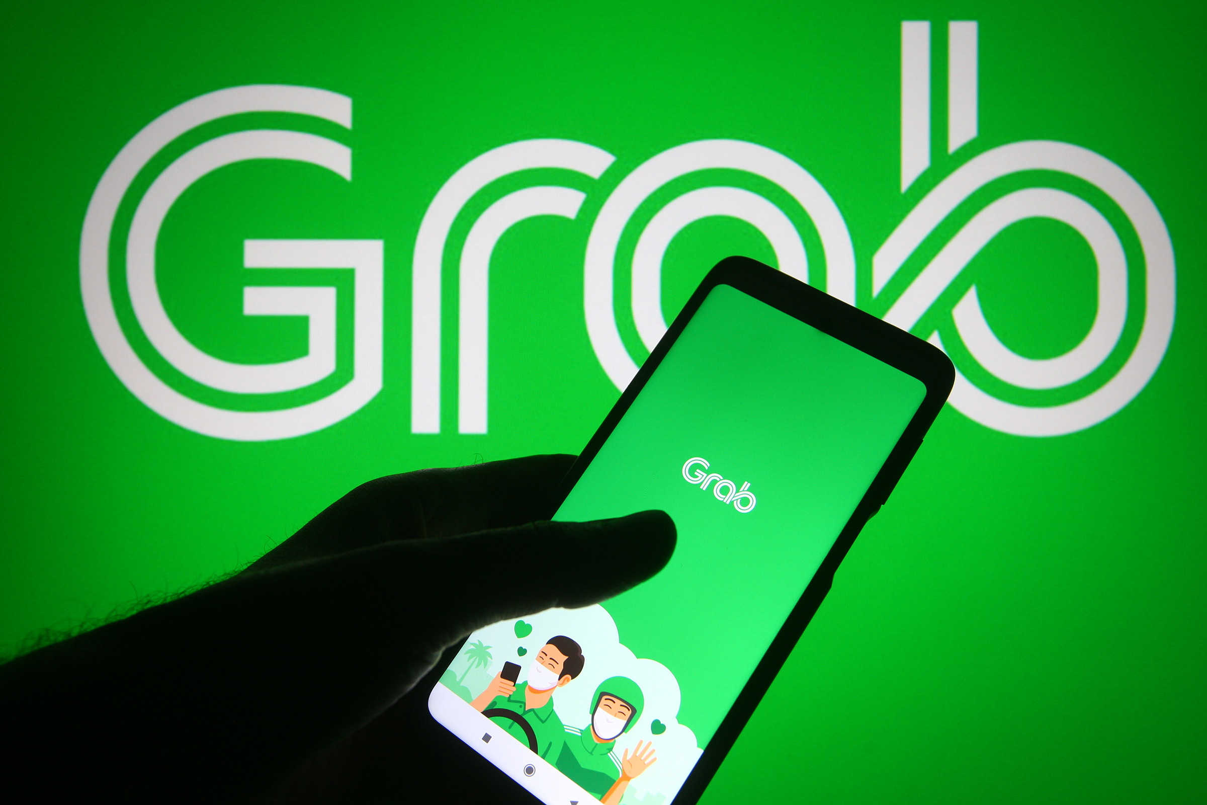 Grab's smartphone app. (Getty Images)