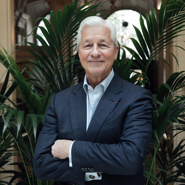 Jamie Dimon, billionaire and chief executive officer of JPMorgan Chase & Co., following a Bloomberg Television interview at the JPMorgan Global Markets Conference in Paris, France, on Thursday, May 11, 2023.