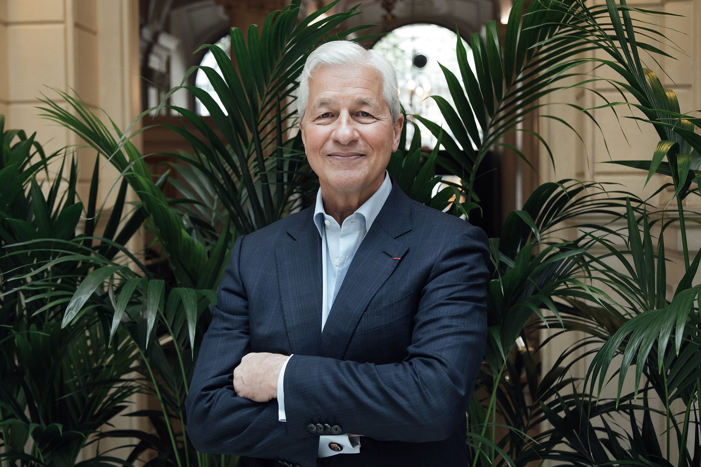 Jamie Dimon, billionaire and chief executive officer of JPMorgan Chase &amp; Co., following a Bloomberg Television interview at the JPMorgan Global Markets Conference in Paris, France, on Thursday, May 11, 2023. (Cyril Marcilhacy—Bloomberg/Getty Images)